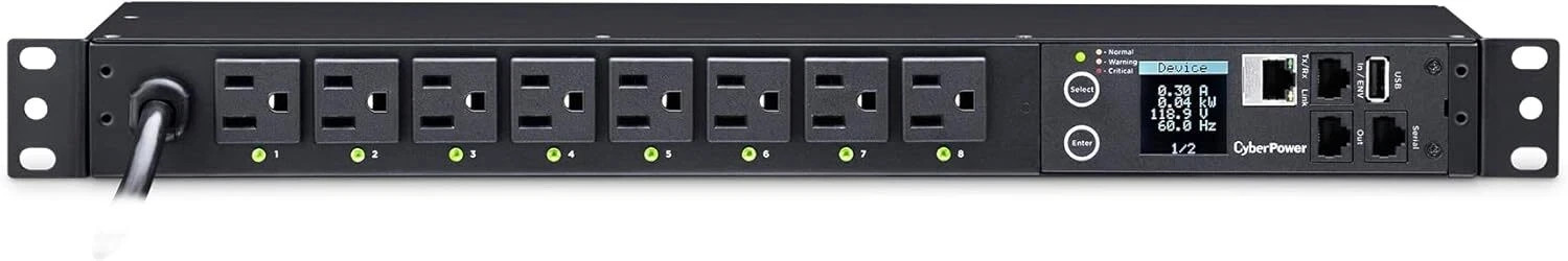 CyberPower PDU41001 8-Outlet 1U Rachmount Switched Power Distribution Unit NEW