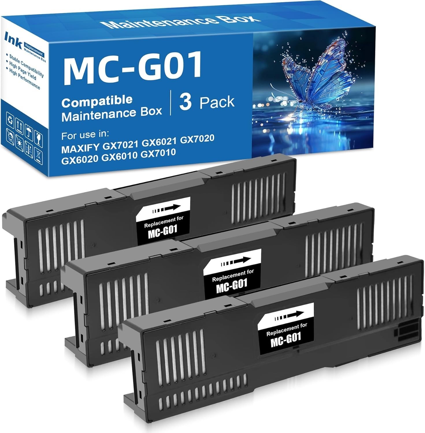 MC-G01 Maintenance Cartridge Ink Tank For Canon MAXIFY GX7021 GX7000 GX5020-3tan