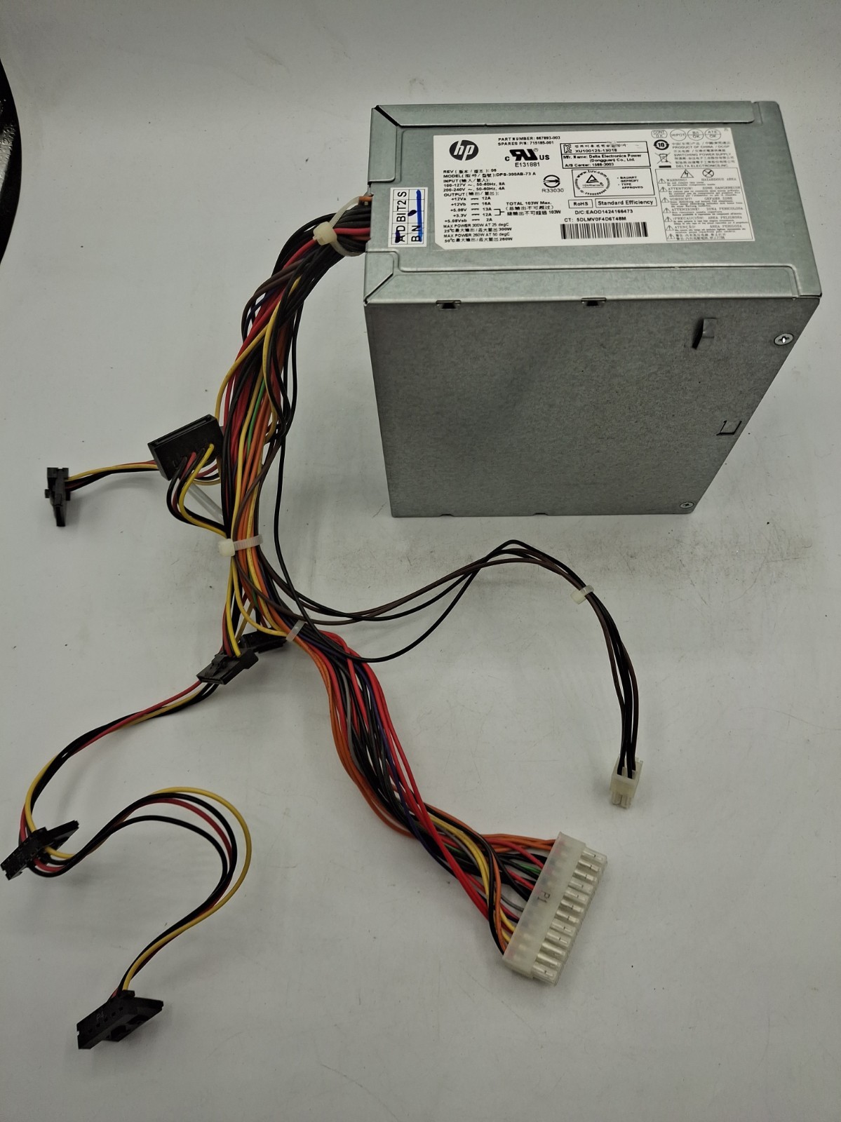 HP 300W Desktop Power Supply 24 Pin 667893-003 DPS-300AB-73 A
