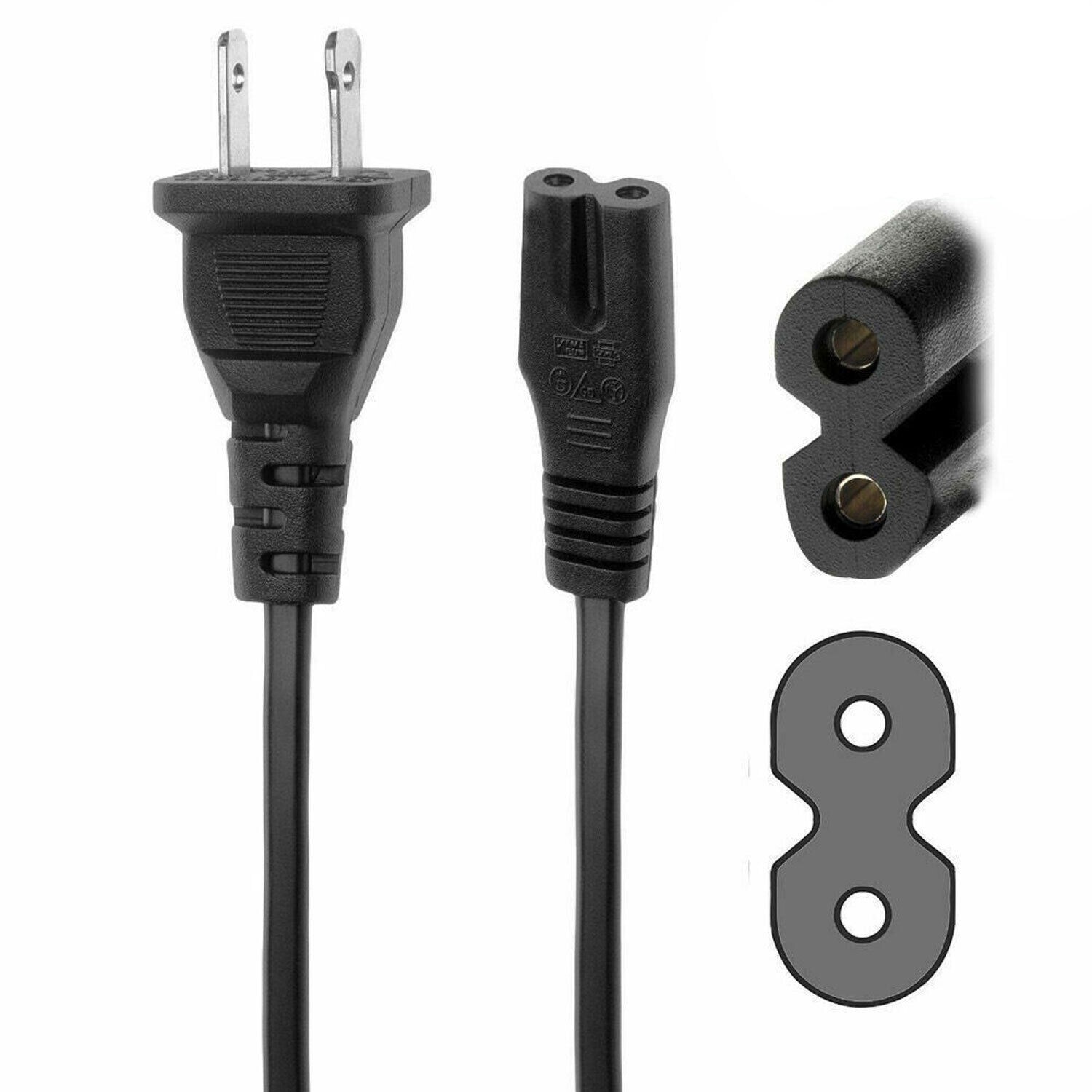 5FT AC Power Cord Cable For Yamaha MD8 MD4S MT4X MT8X 2-Prong Wire Lead Plug