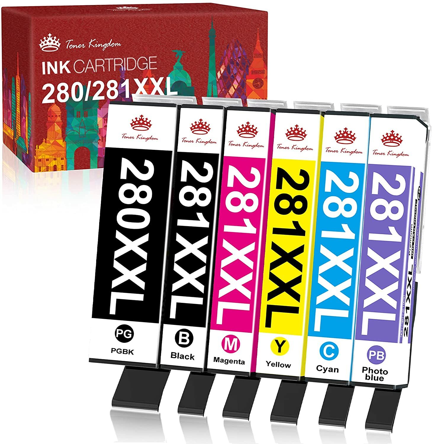 6PK PGI-280 XXL CLI-281 XXL Ink for Canon PIXMA TS8120 TS9120 PGI280 CLI281 XL