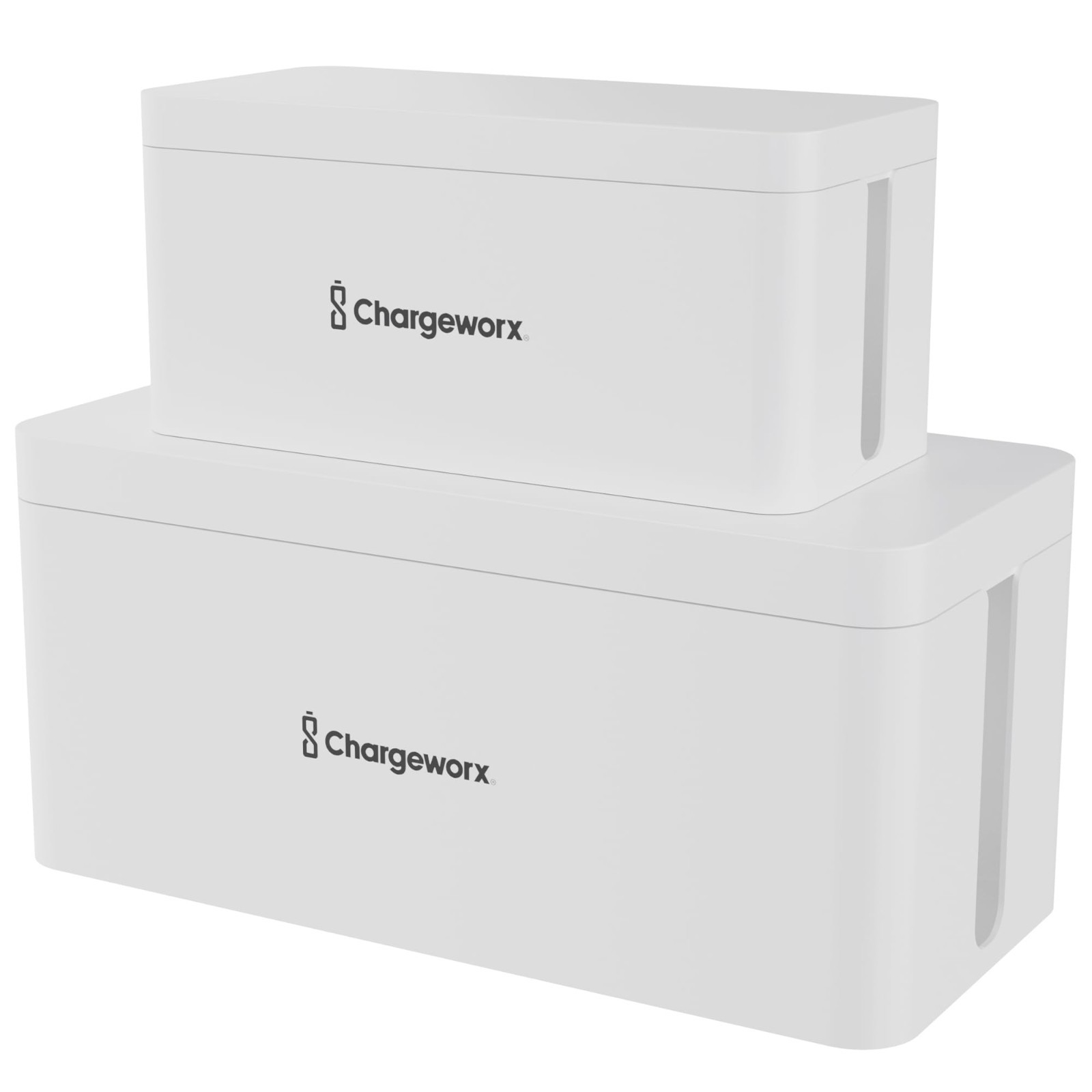 Cable Management Box 2 Pack White Power Strip Cover Cord Hider Box Organizer