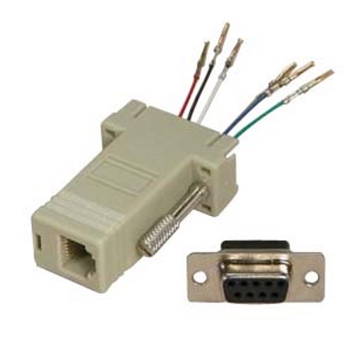 DB9pin Female~RJ12/RJ11 Jack Modular Adapter 6P6C 6wire Data/Phone/Telephone DE9