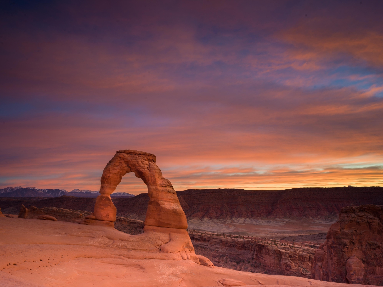 Landscape desert nature clouds sunset arches national Custom Gaming Mat Desk