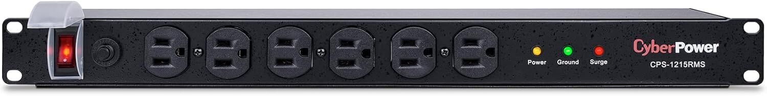 CyberPower CPS1215RMS 120V/15A 12 Outlets 1U Rackmount  Surge Protector
