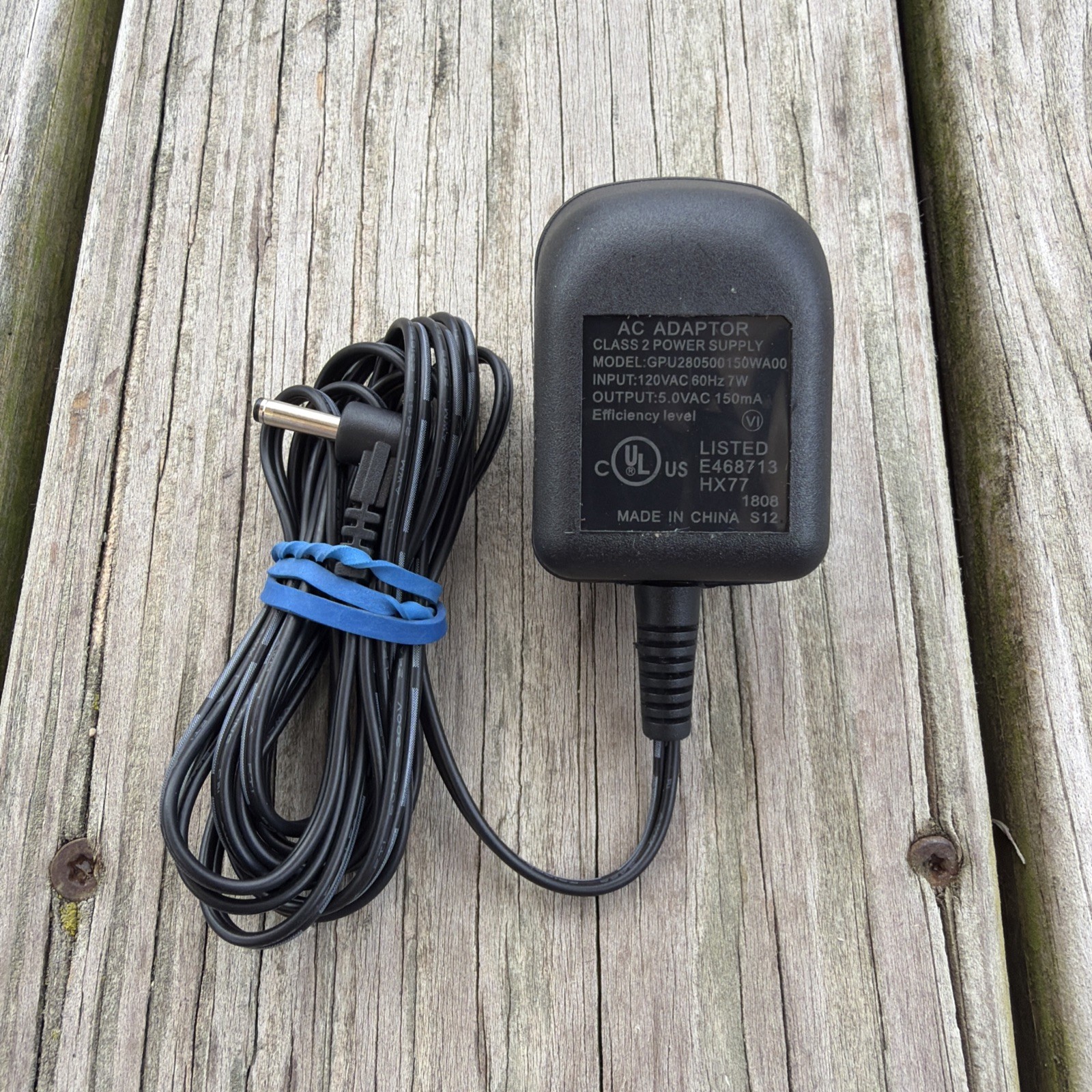 Model GPU280500150WA00 5V AC Adaptor Class 2 Power Supply Black Tested