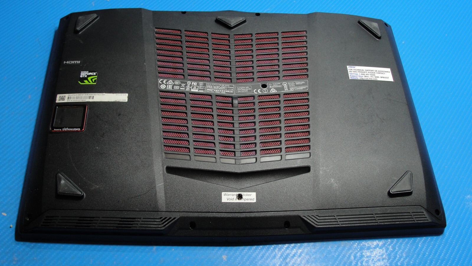 MSI GT62VR 6RE Dominator Pro 15.6" Genuine Bottom Case w/Cover Door 3076L1D224