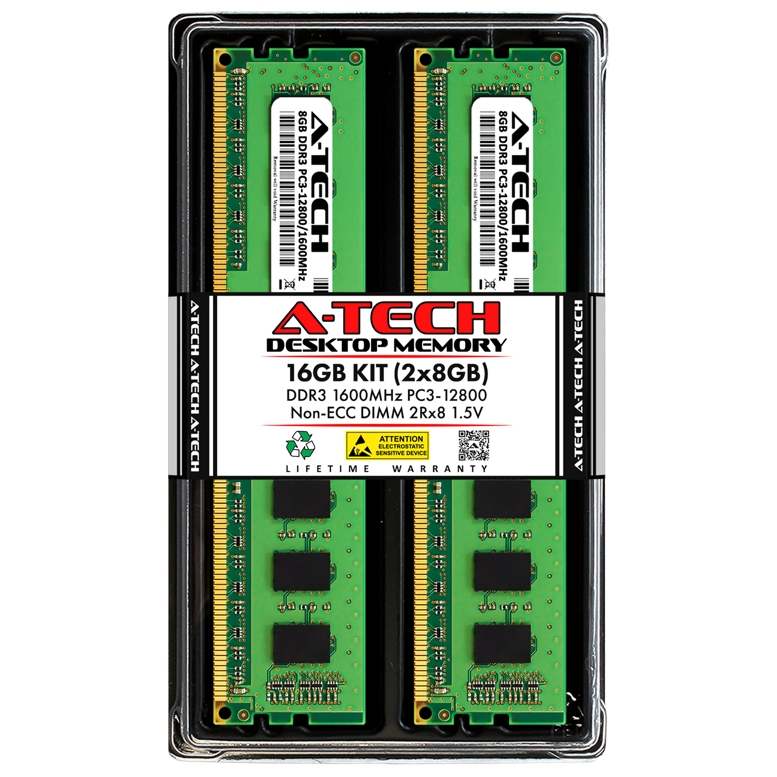 8GB PC3-12800 DIMM (Replacement for Crucial ‎‎BLS2KIT8G3D1609DS1S00) Memory RAM