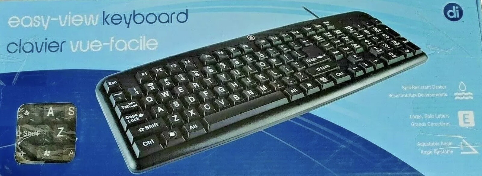 Easy View USB Keyboard w/ Easy-Touch Keys - Digital Innovations Brand