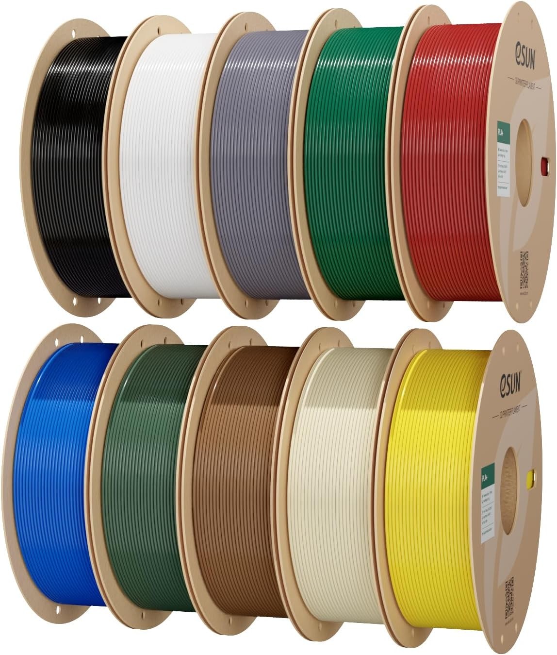 10X1KG eSUN PLA+ PLA-Basic 10 Color Bundle 3D Printer Filament 1.75mm High Speed