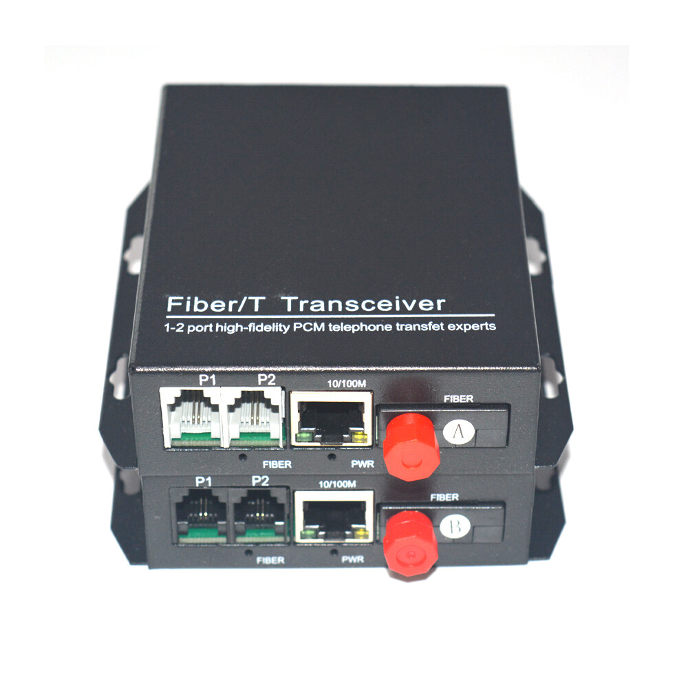 2 Channels Telephone Extenders -Tel over Fiber Optic PCM Voice with Ethernet FC