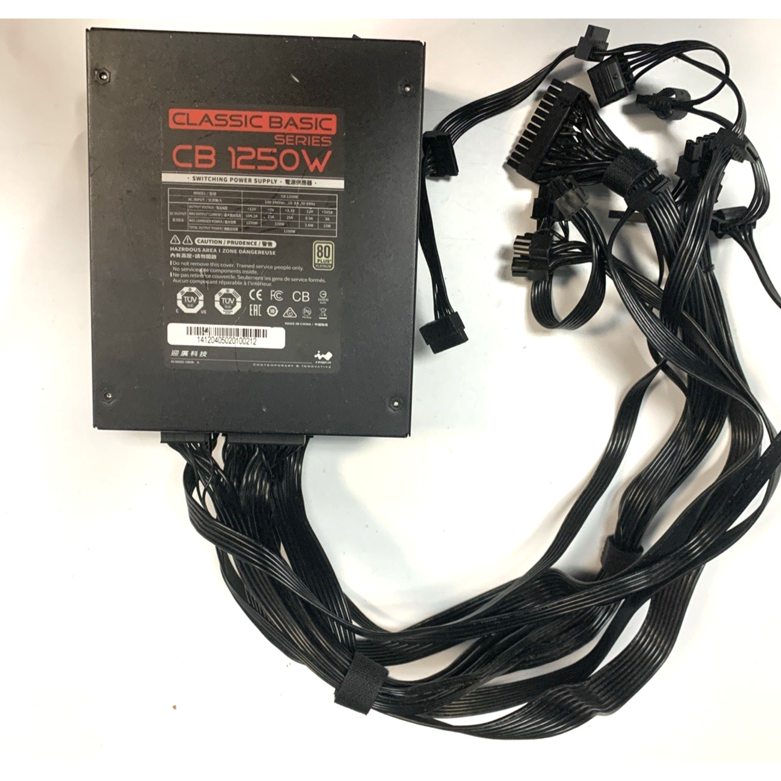 Inwin 1250W 80+ Platinum Fully Modular Power Supply – Includes Cables TESTED