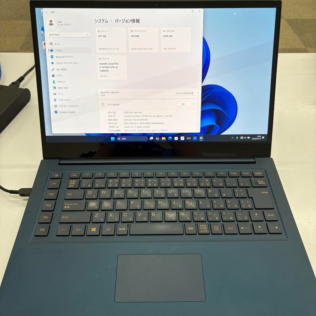 NEC LaVie VEGA Core i7 9750H PC-LV750RAL PC-L Laptop 8GB 512GB SSD Win11 USED