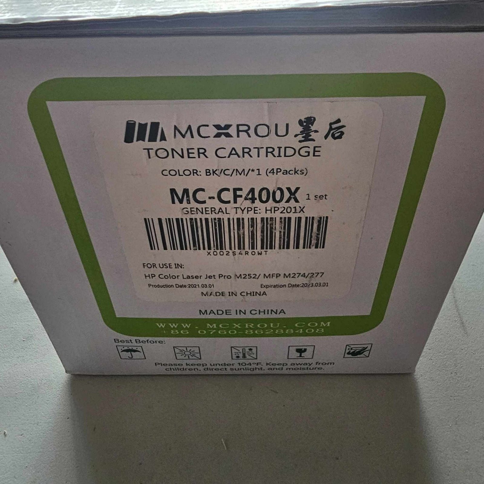 MC ROU Toner Cartridge MC-CF400X. 1 Set-| Colors: Black, Cyan, Magenta & Yellow