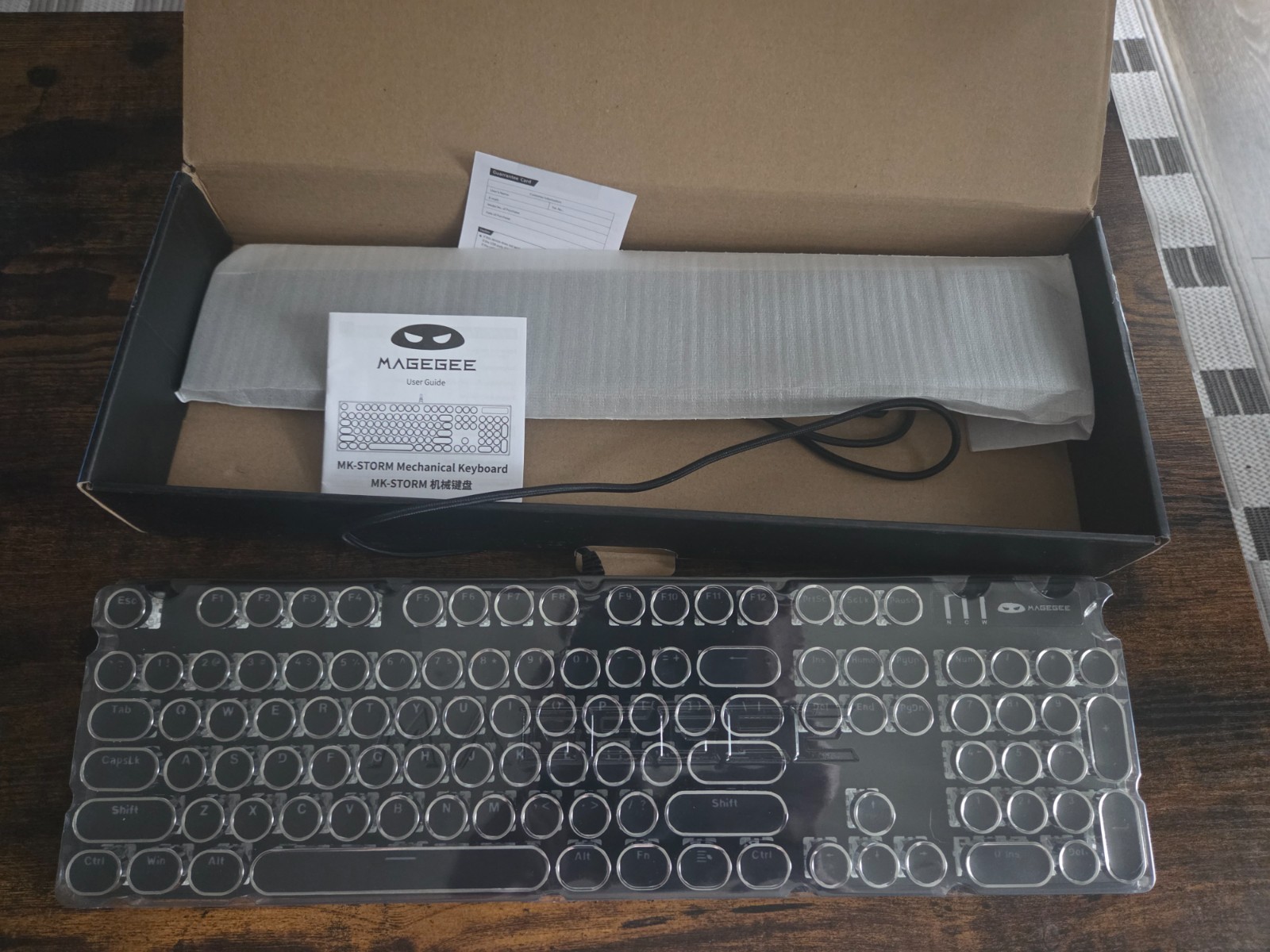 Magegee MK-STORM Typewriter Style Mechanical Gaming Keyboard Black Retro 
