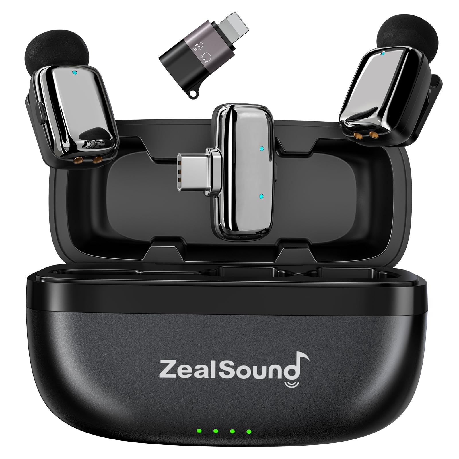 ZealSound Mini Wireless Lavalier Microphone for iPhone iPad Android, Silver