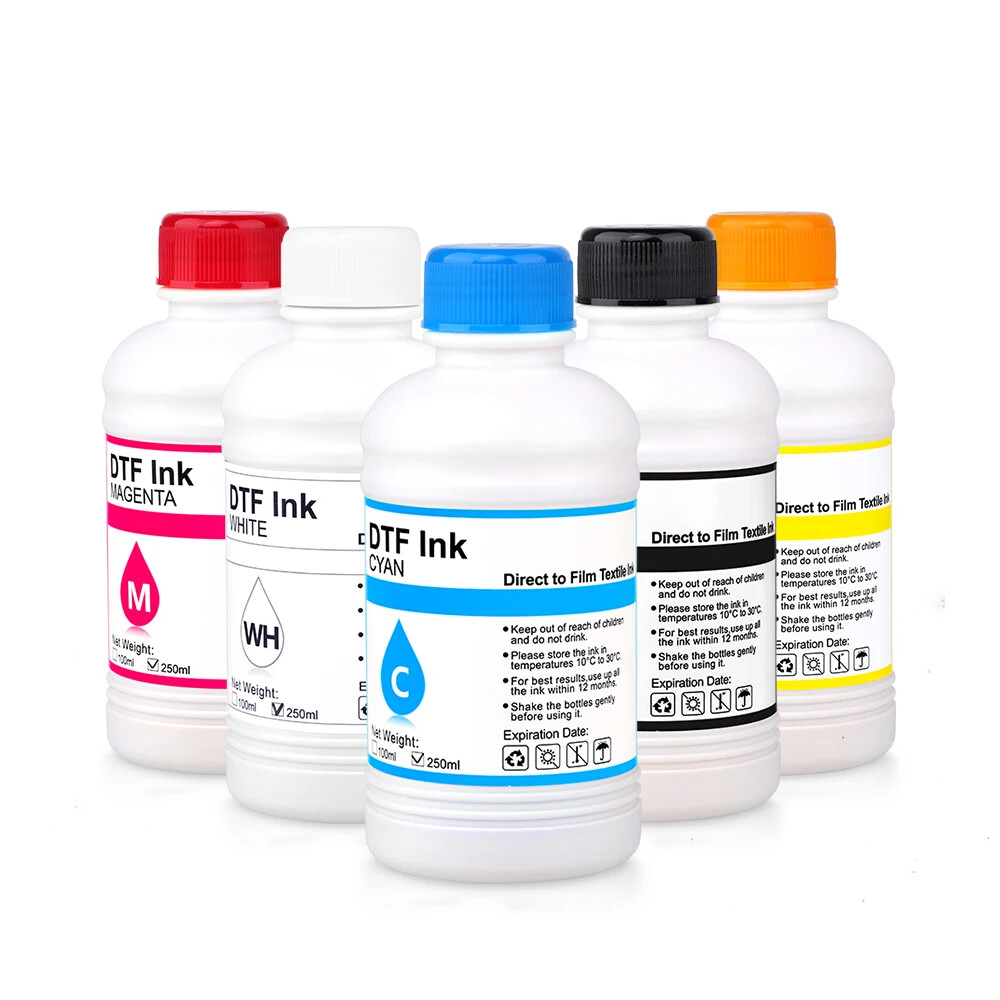 5*250Ml PET Transfer Film Printing Textile DTF Ink For DX5 5113 L1800 L805