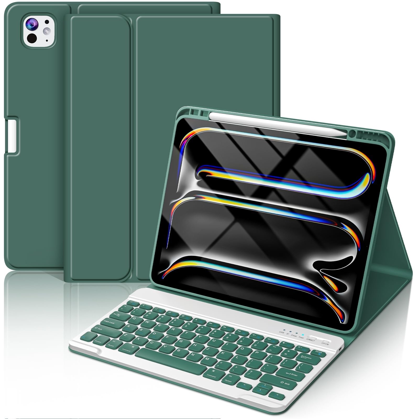 Keyboard Case For iPad Pro 13 Inch (M5/M4) 2025/2024 Magnetic Detachable - Green