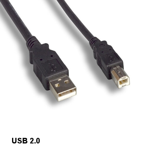 10x Black 1ft USB 2.0 Type A to B Cable 28AWG 480Mbps Scanner Printer HDD Data