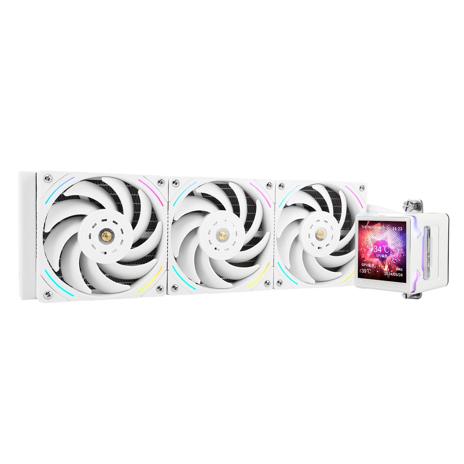 High-Performance 360mm ARGB CPU AIO Cooler with IPS LCD for AM5 & Intel