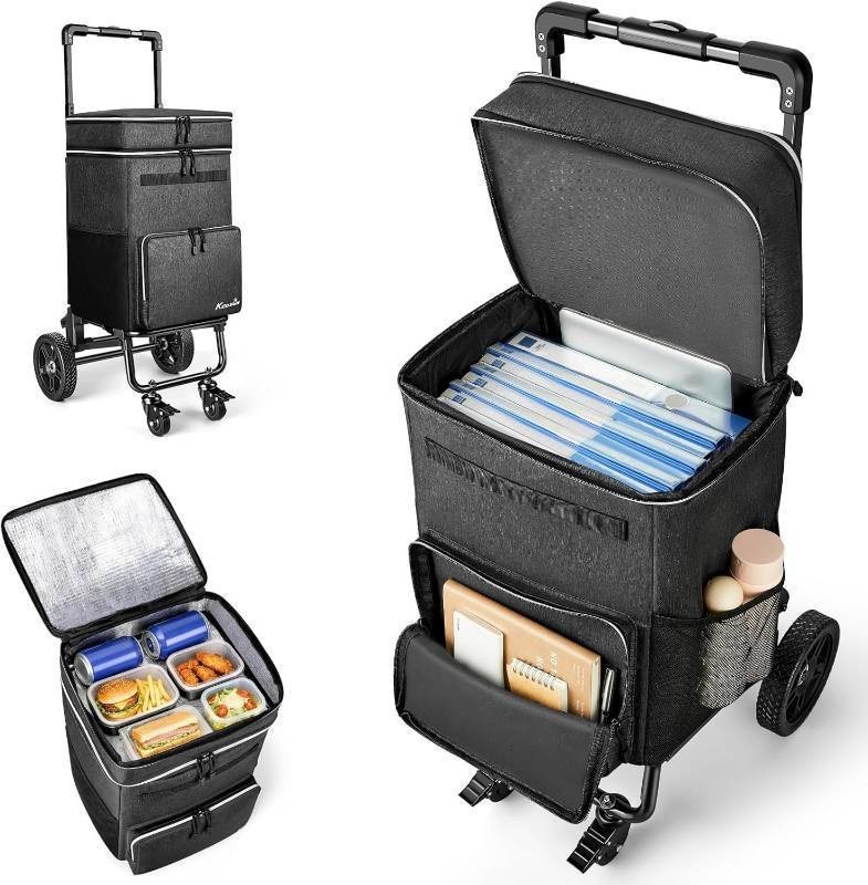 KEDSUM Rolling Teacher Bag Detachable Trolley Cart 18" Laptop 250lb NEW
