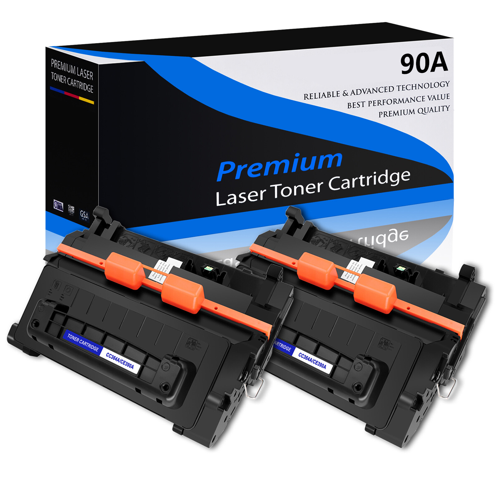 2 Pack CE390A Toner Cartridge For HP LaserJet Enterprise 600M 601dn M601n M602dn