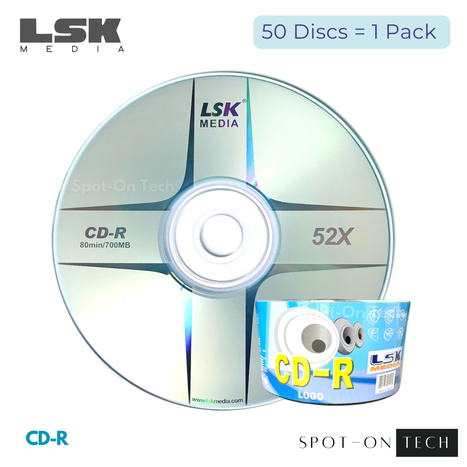 50 LSK CD CD-R Silver LOGO Top hp  Duplication Grade 80Min/700MB/52x SAME DAY