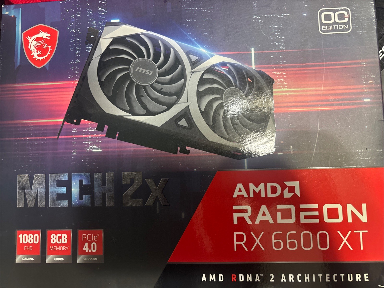 MSI Radeon RX 6600 XT MECH 2X OC 8GB GDDR6 Graphics Card
