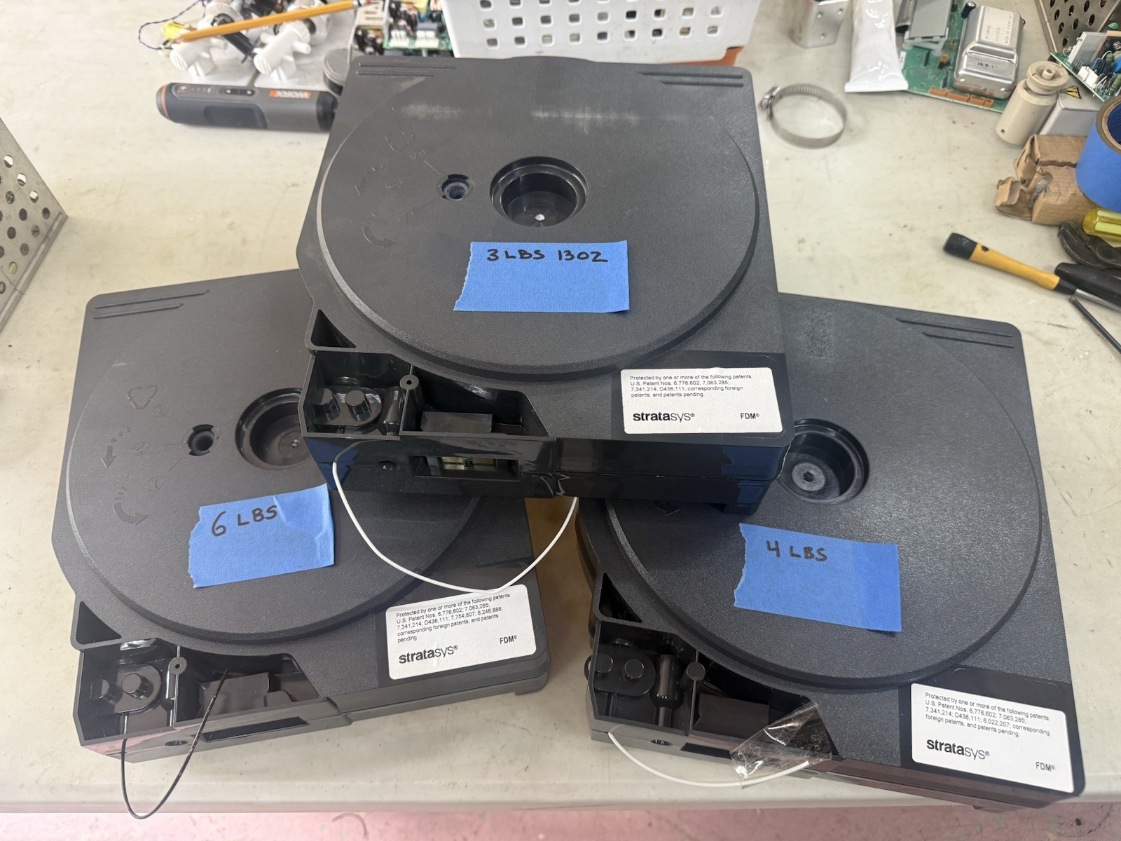Stratasys ABS-P430 R400SR 56ci FDM Material Support Cartridges Lot of 3