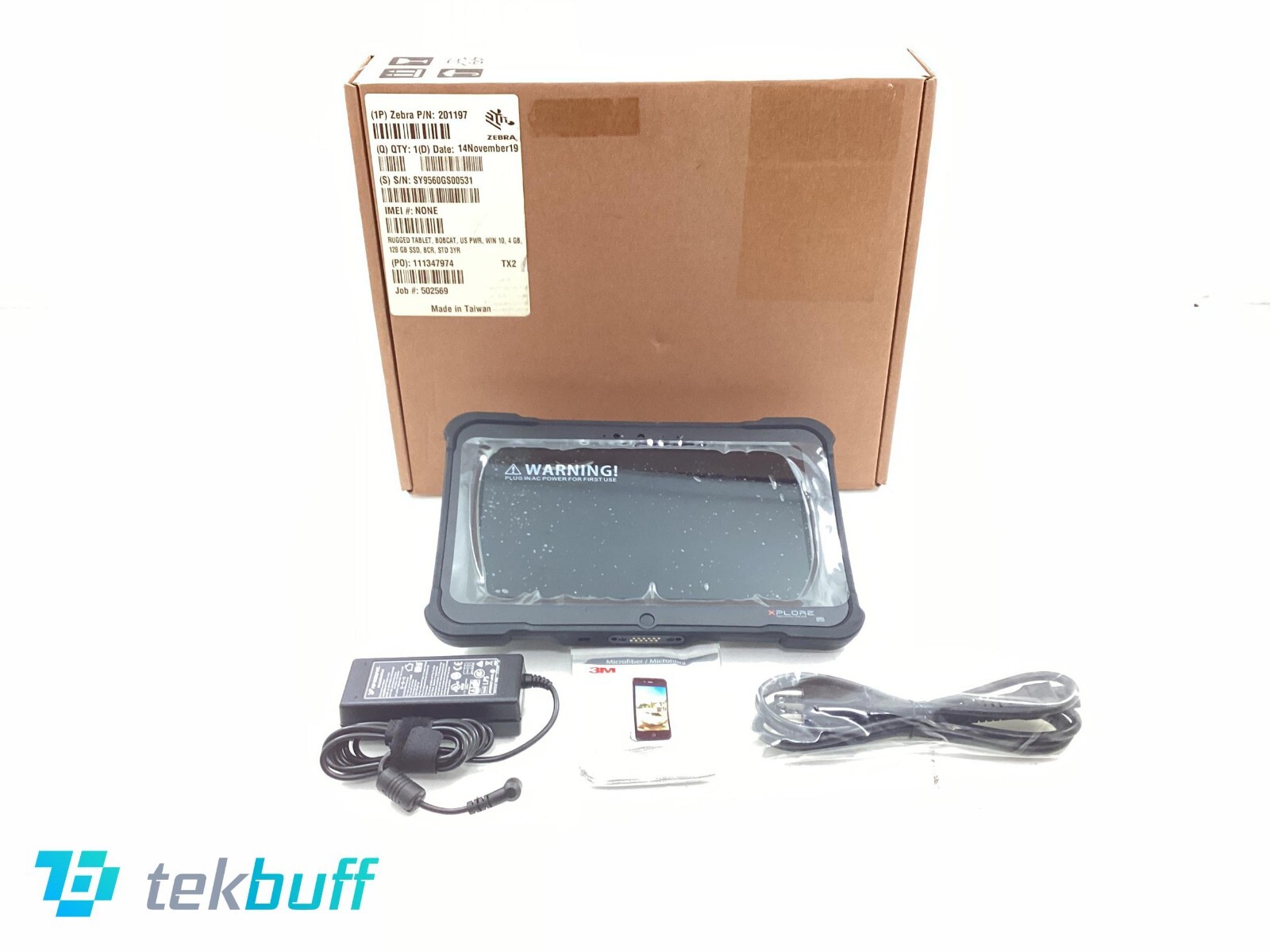 Zebra Bobcat Rugged 10.1" Slate Tablet Atom E3845 4GB 128GB SSD W10P - 201197