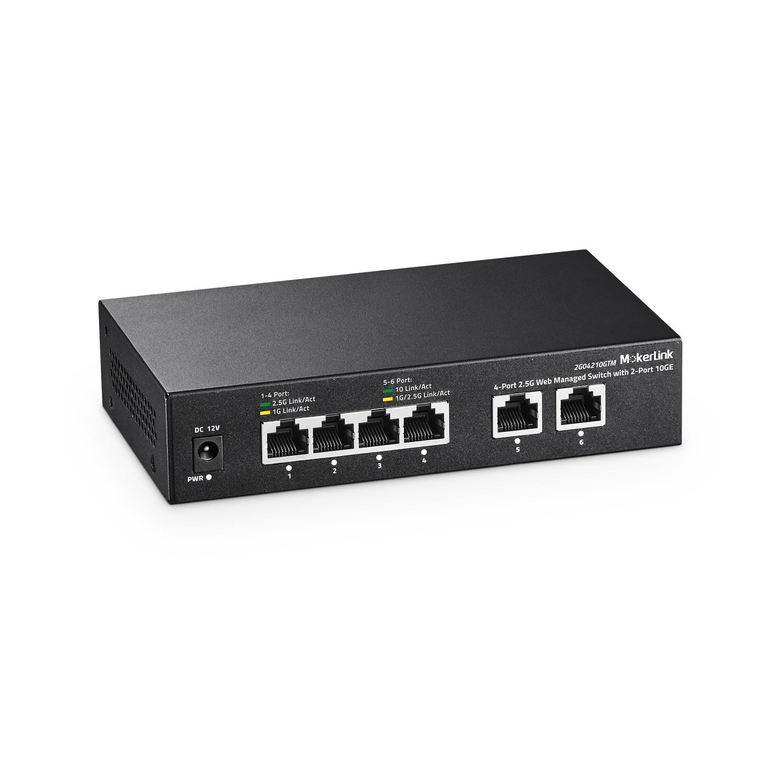 MokerLink 10G Easy Web Managed Switch, 4x2.5G, 2x10G RJ-45 Base-T Ports, Supp...