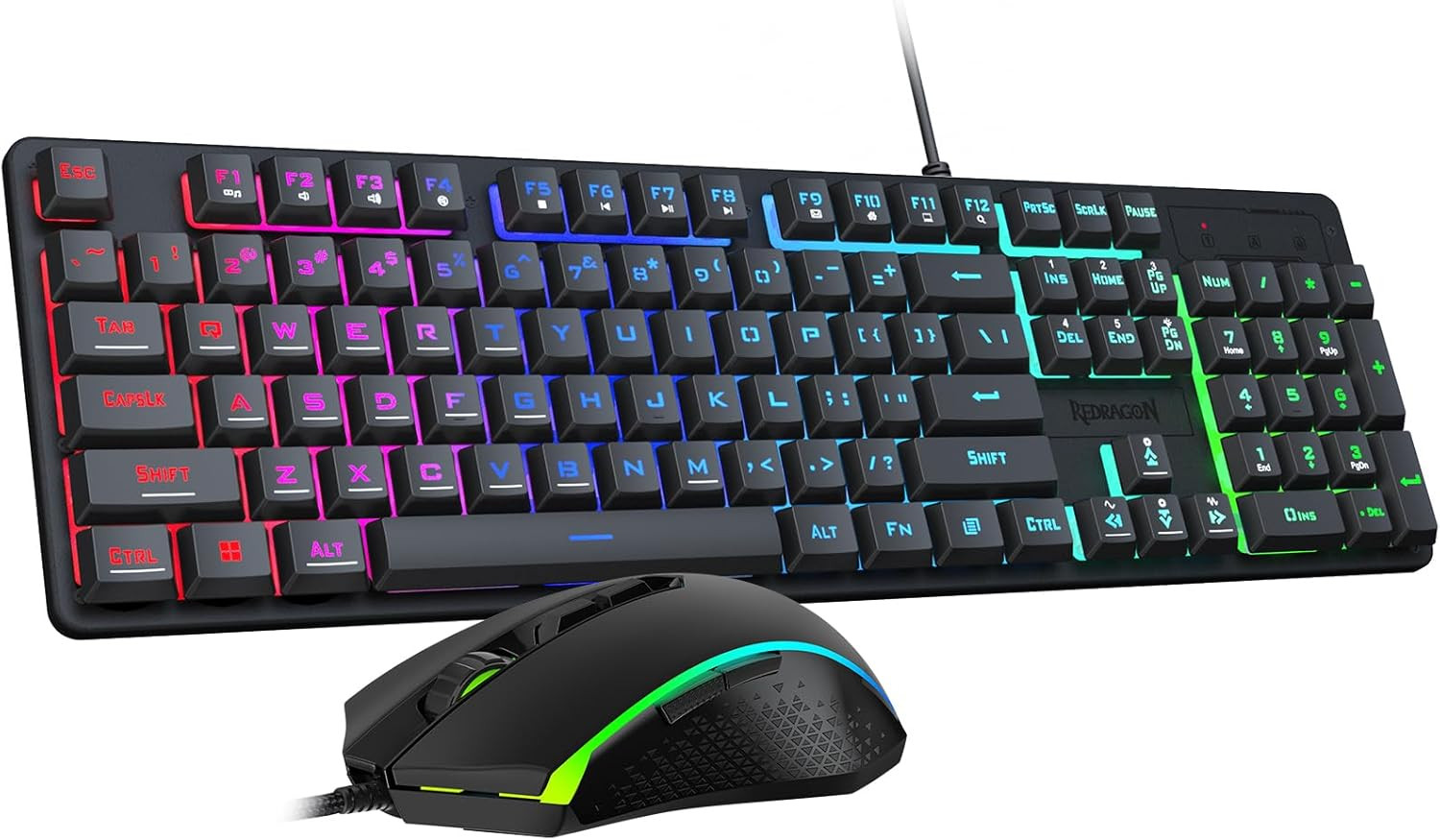 Updated S107 Gaming Keyboard and Mouse, RGB Gaming Keyboard and 10000 DPI Mouse