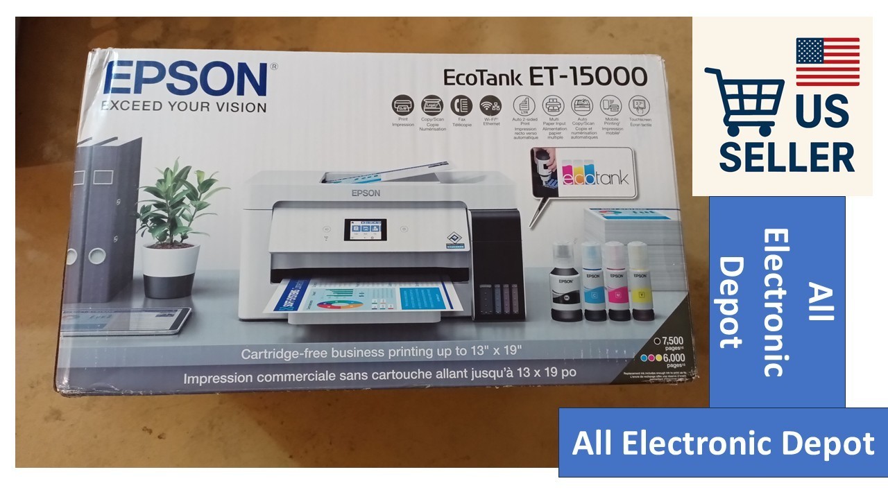 New Epson EcoTank ET-15000 Wireless Color Wide Format All-In-One Printer Sealed