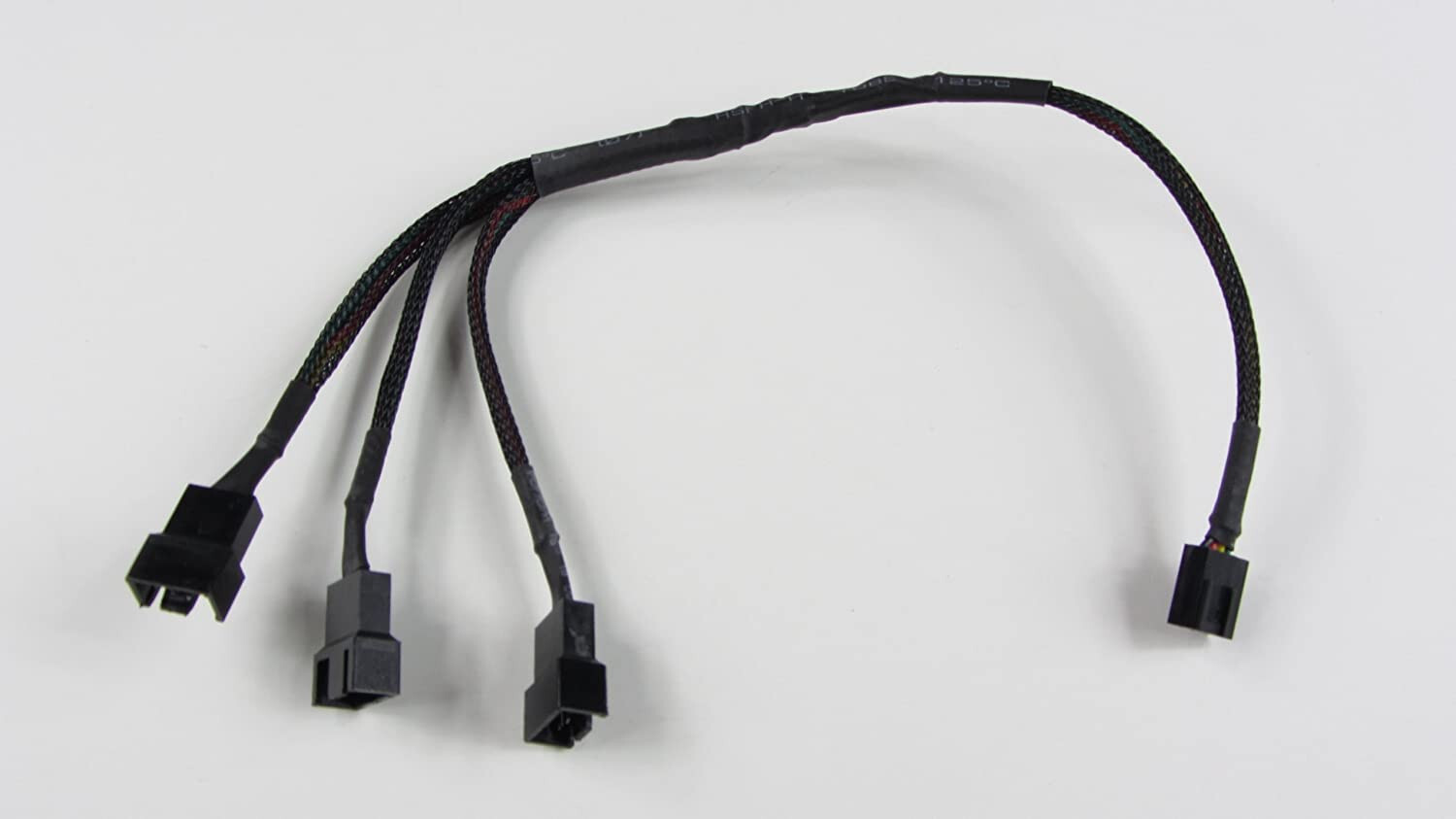4-Pin PWM to 3 x PWM Computer Case Black Sleeved Fan Power Y-Splitter Cable