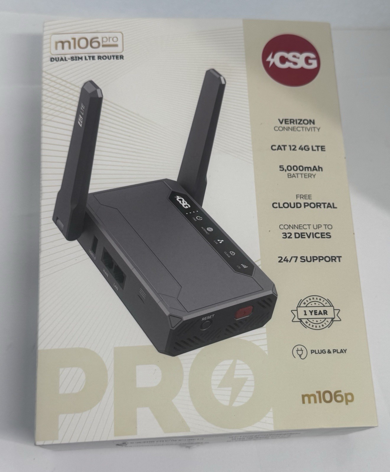 CSG m106 Pro Gateway Dual-SIM 4G LTE Router Verizon Compatible