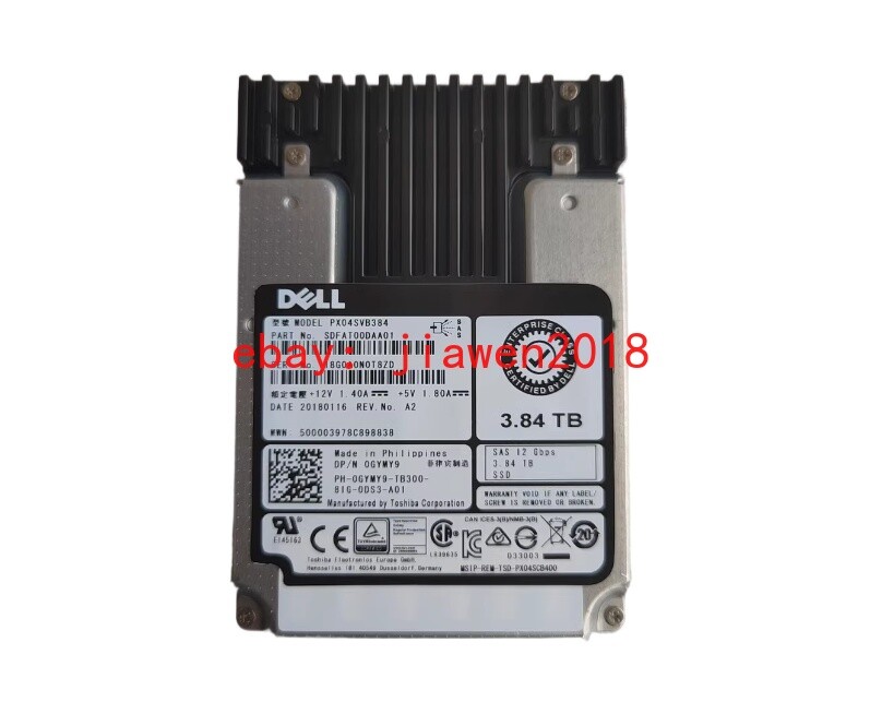 DELL 0GYMY9 GYMY9 PX04SVB384 2.5" 3.84TB SAS 12G MU SSD Solid State Drive