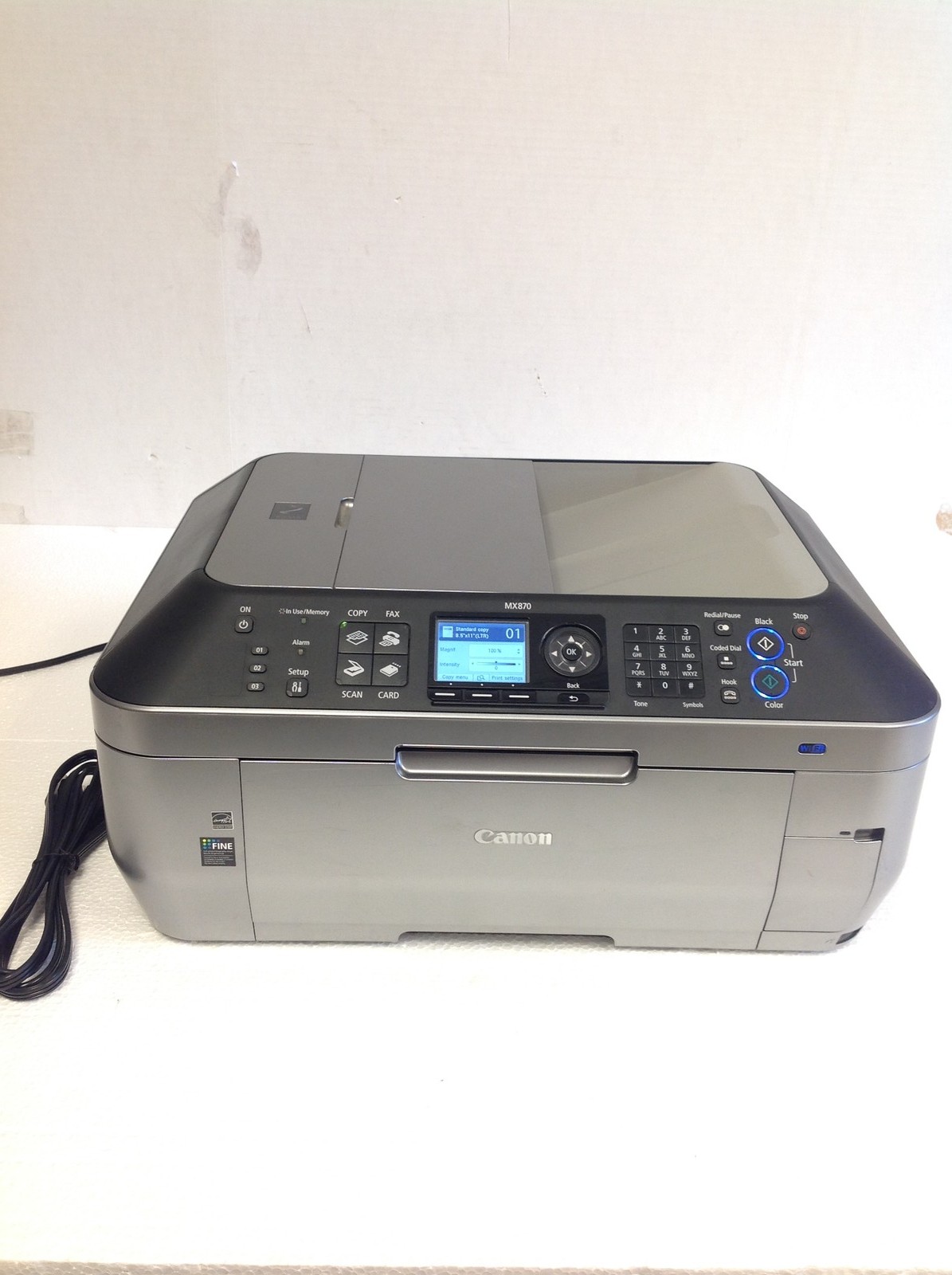 Canon PIXMA MX870 All-In-One Wireless Inkjet Printer w/ Inks, Power Cord, WORKS
