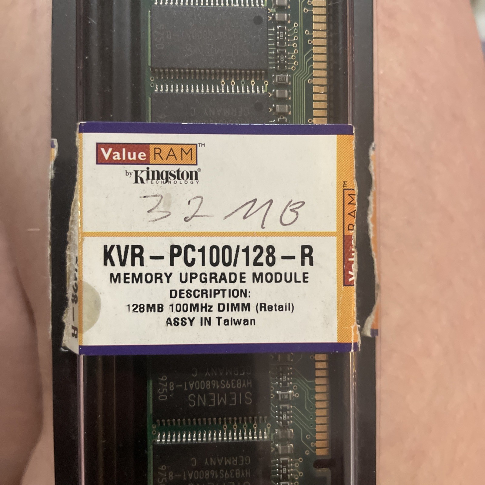 Vintage Kingston KVR-PC100/128-R 256MB SDRAM 168-Pin DIMM Siemens Chips MEM2000 