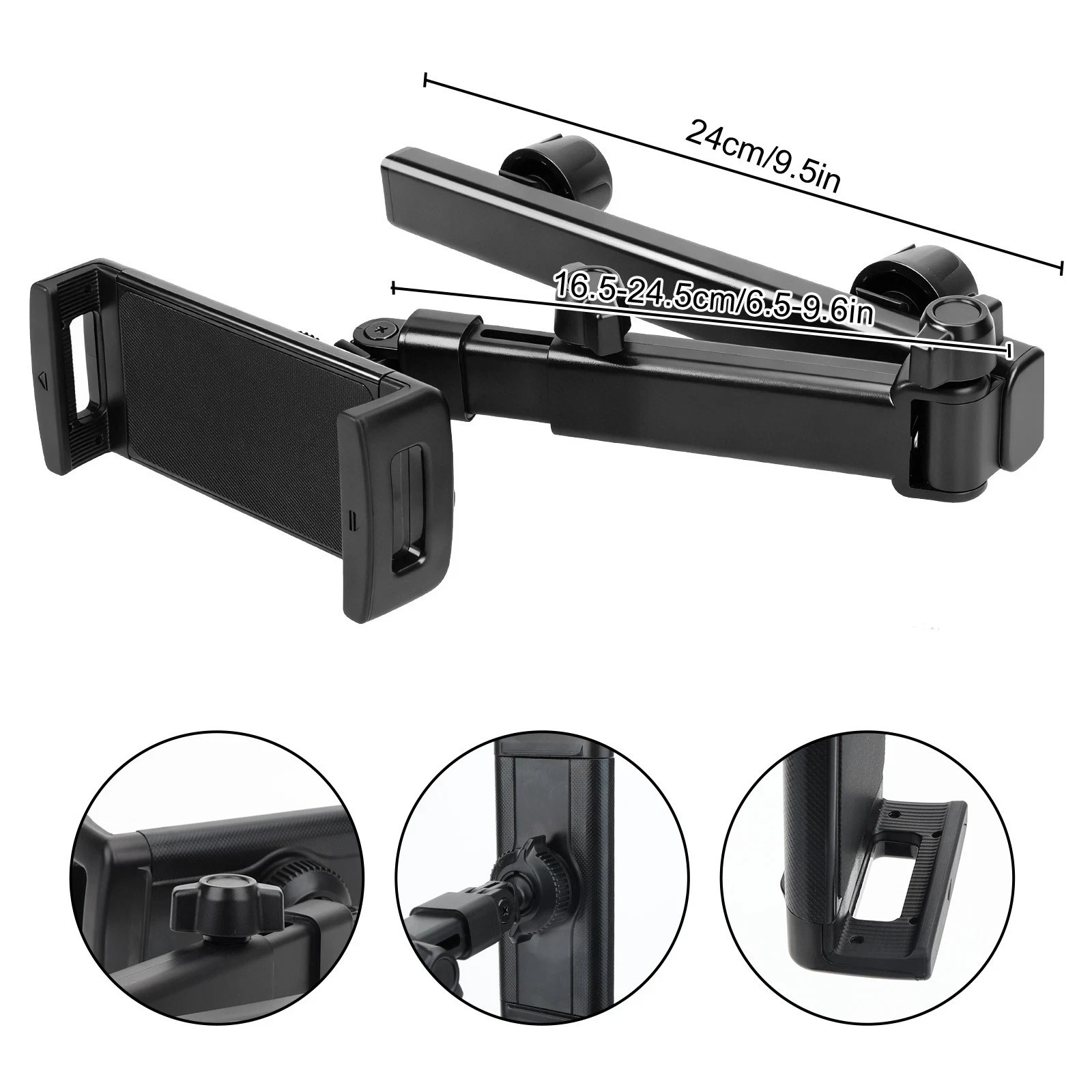 360° Car Back Seat Headrest Mount Tablet Holder for 4-13” Universal iPad Phone