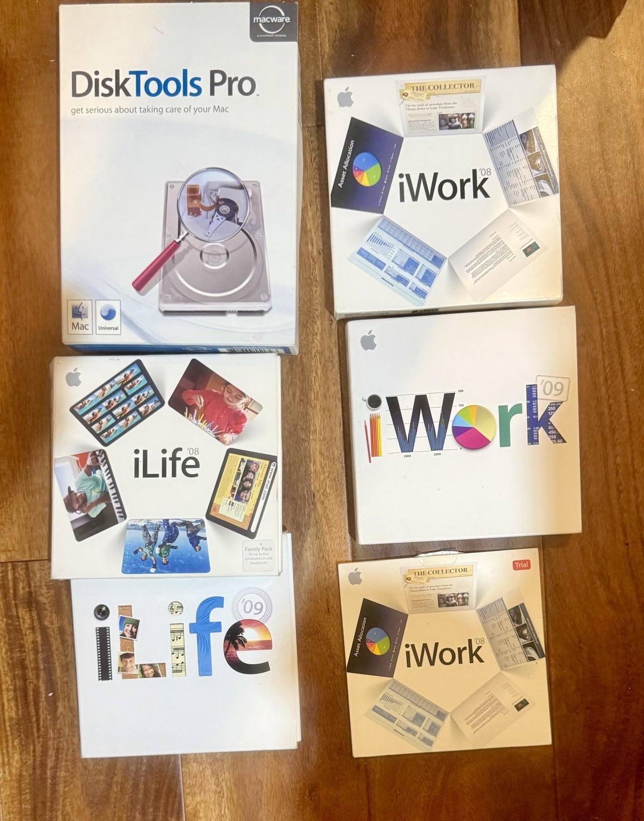Vintage Apple Mac Software Lot iLife iWork 08/09 DiskTools Pro MacTuneUp Lot