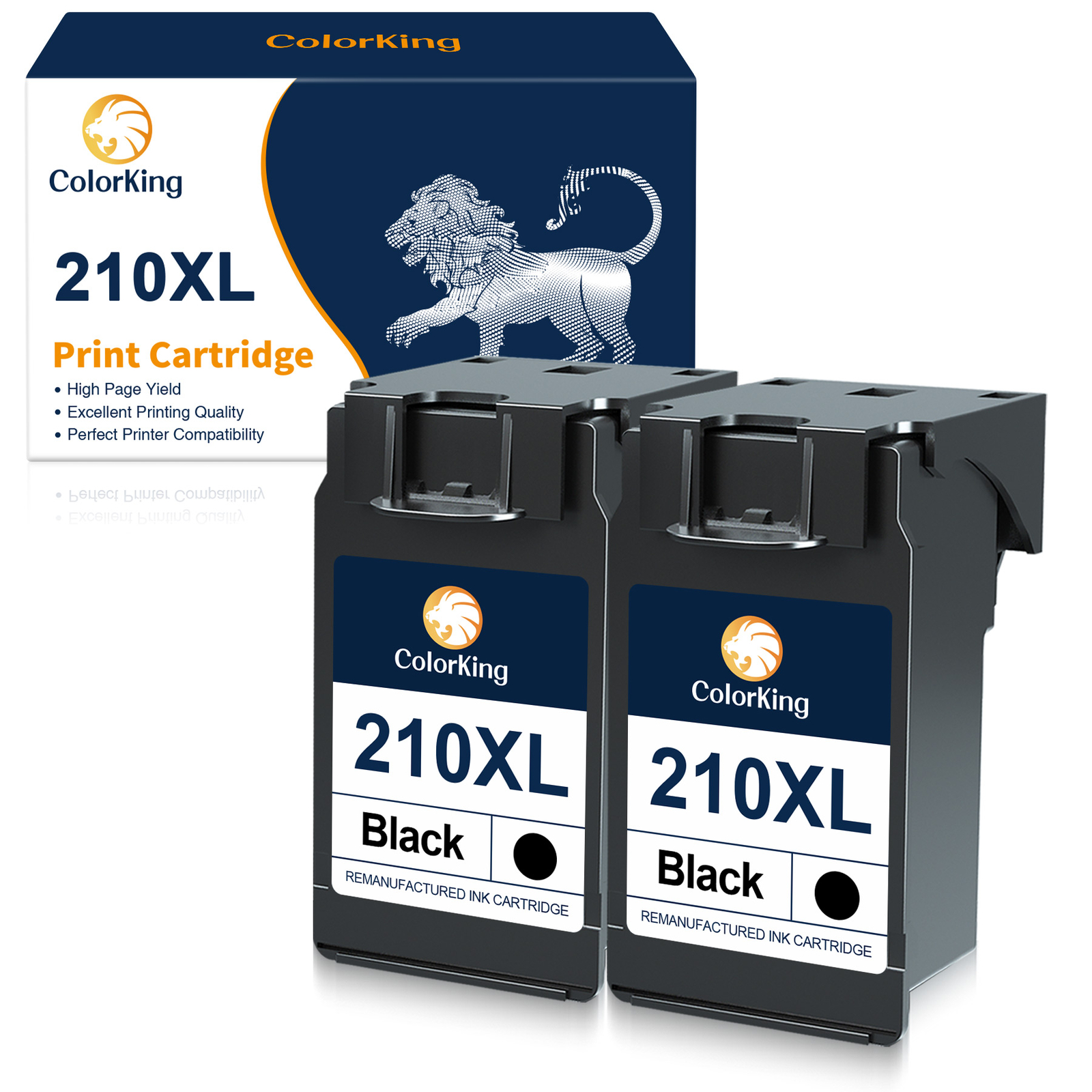 2Pc Black Ink Cartridge compatible for Canon PG-210XL PIXMA MP280 480 490 495
