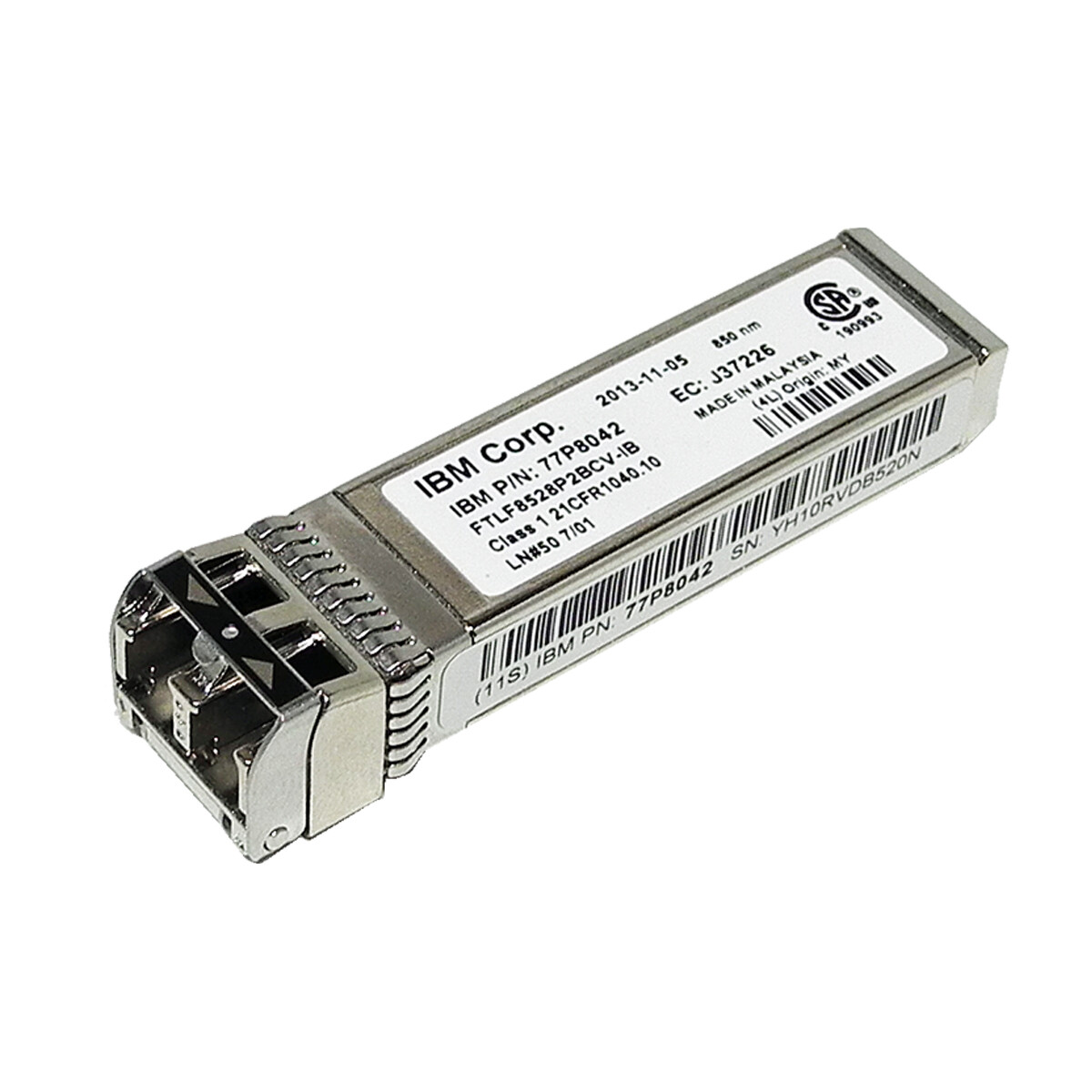 IBM Finisar FTLF8528P2BCV-IB 8Gb SW 850nm SFP+ FC Transceiver 77P8042