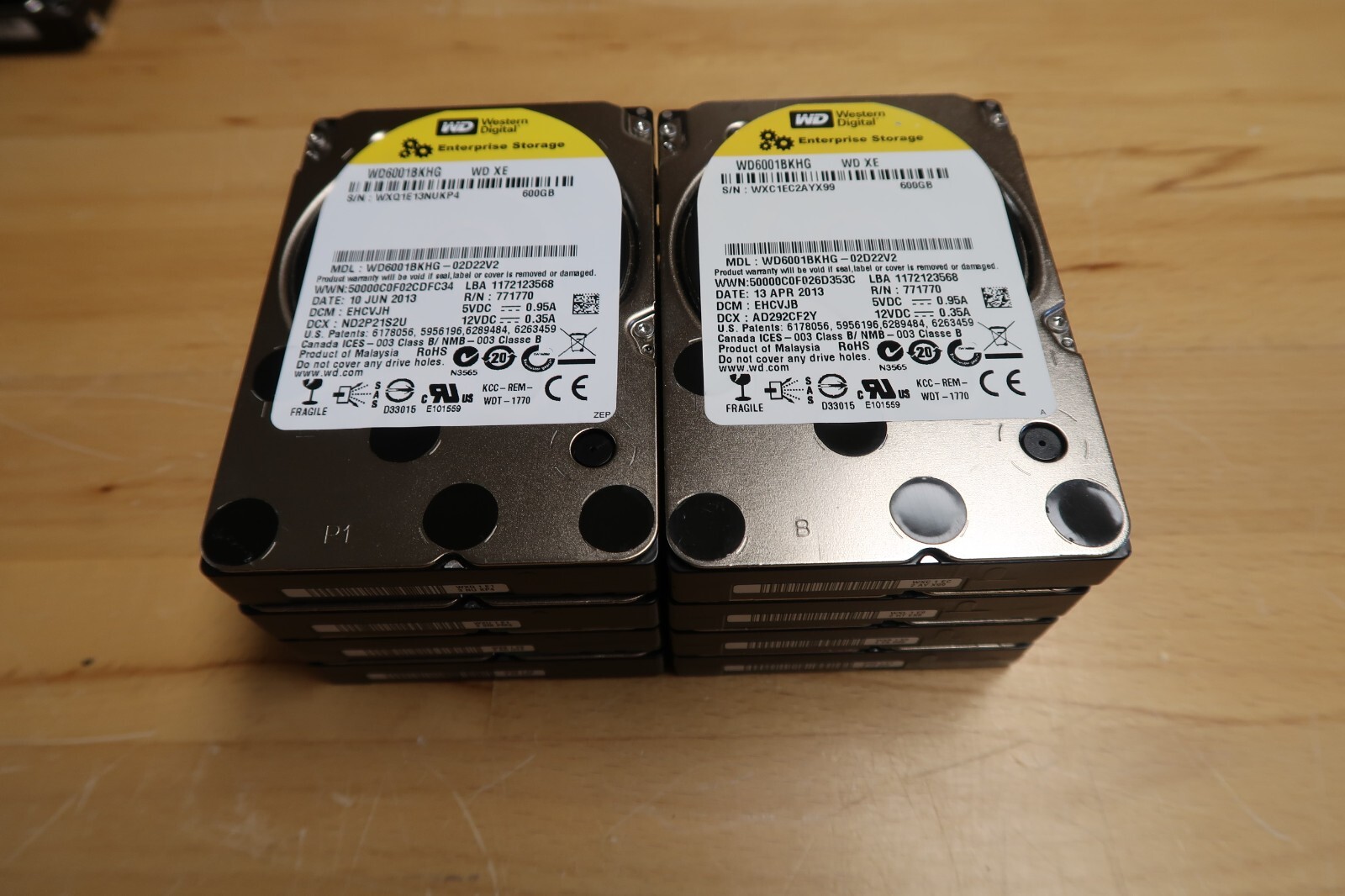 *Lot of 8* WD 2.5" 600GB 10K SAS 6Gbs Dell R610 R620 R630 R710 R720 R730 Server 