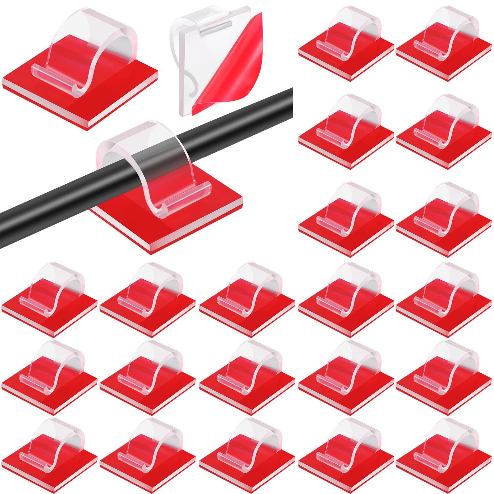 60 Pcs Mini Cable Clips Christmas Light Clips Hooks,Small,Clear