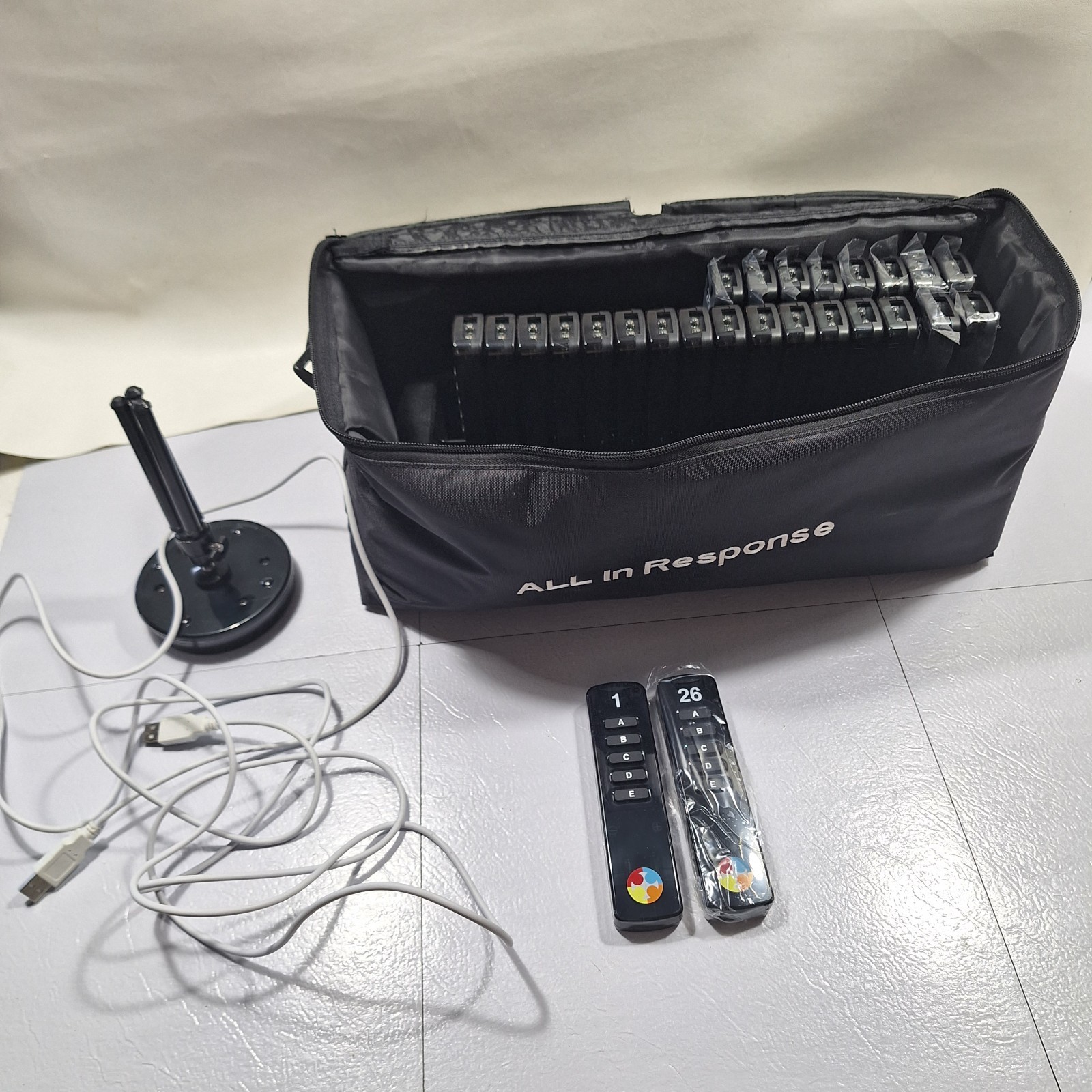 All In Learning classroom Response system with 26 Remote Clickers Case, Receiver