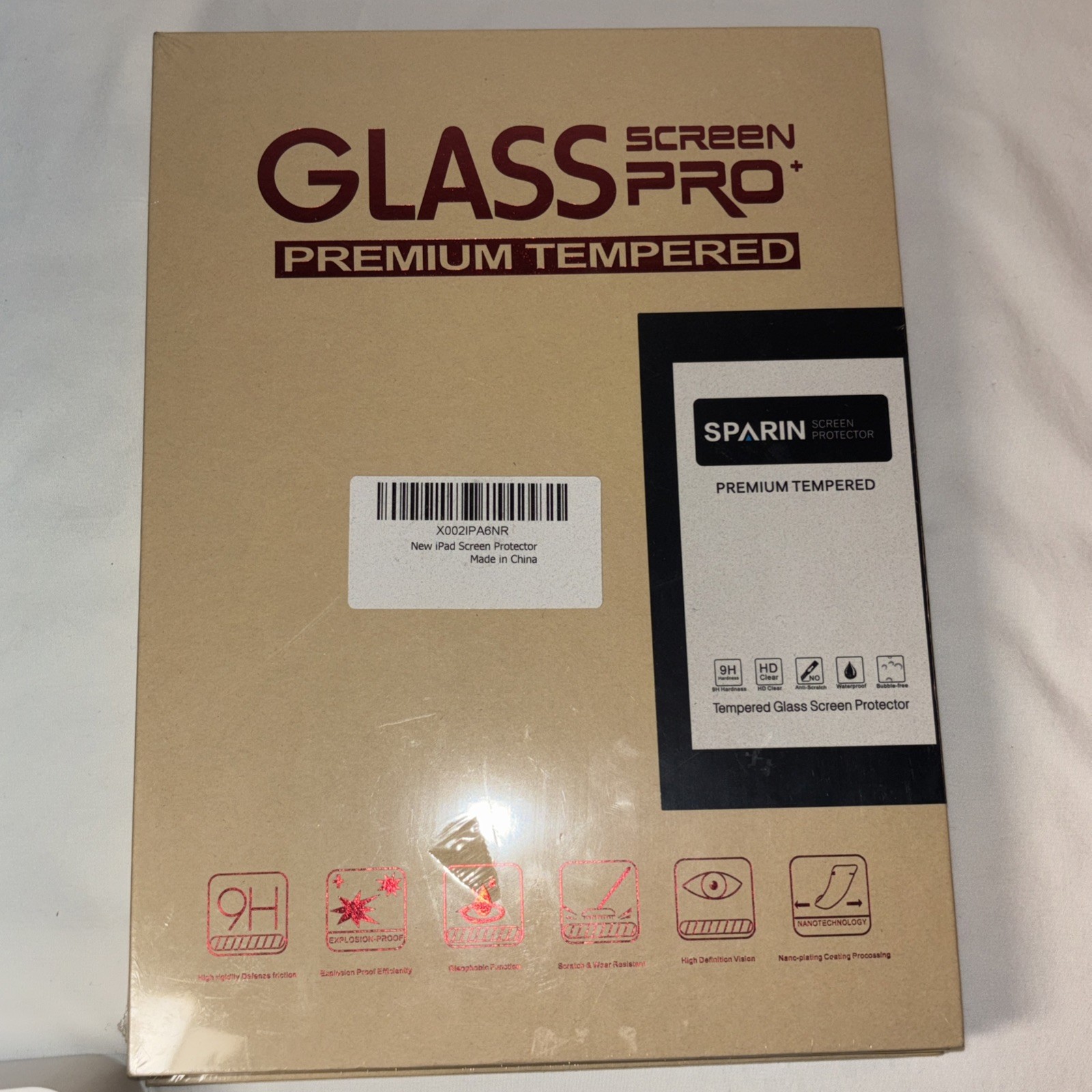 Sparin Screen Pro Premium Tempered iPad 9.7 Inch Screen Protector 