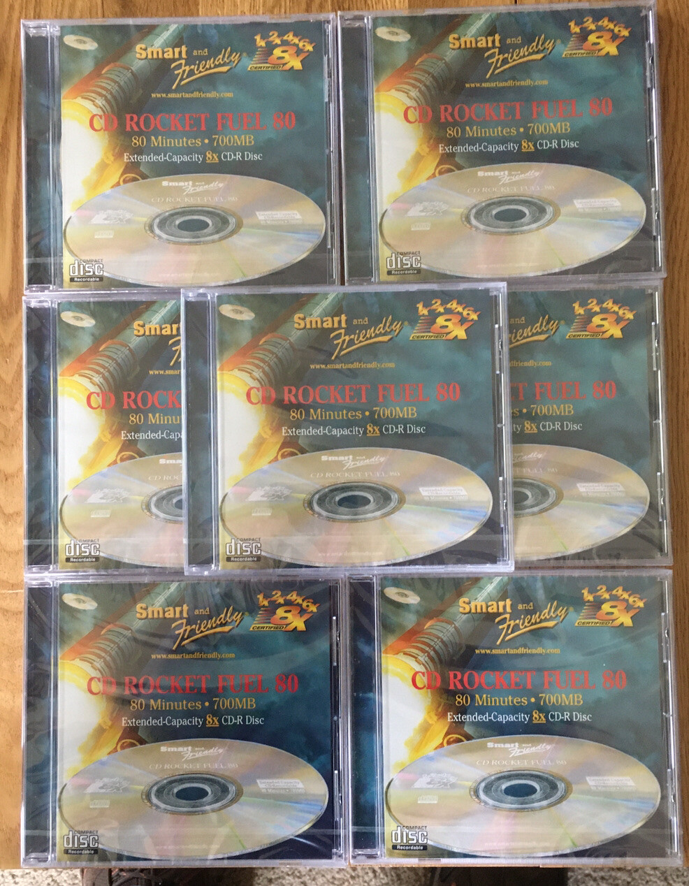 7-CD Rocket Fuel 80 Min. 700MB CD-R Disc New Sealed