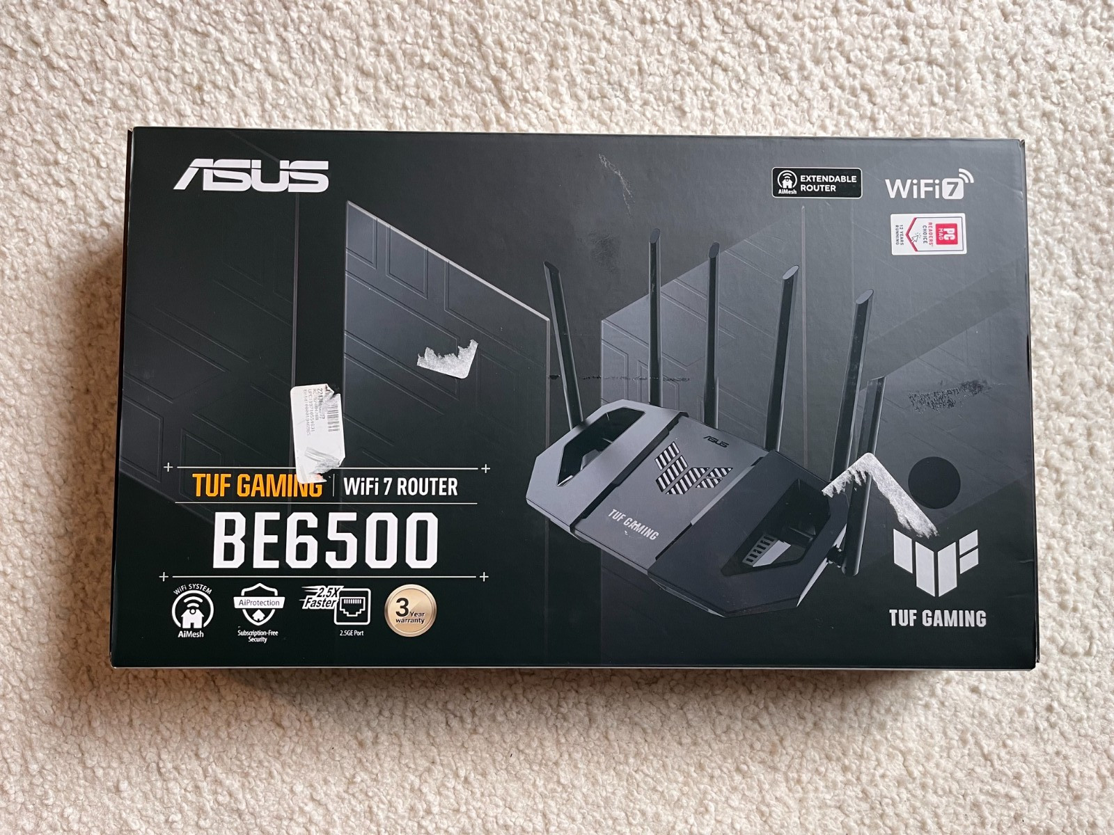 ASUS TUF Gaming BE6500 Gaming WIFi 7 Router Dual Band