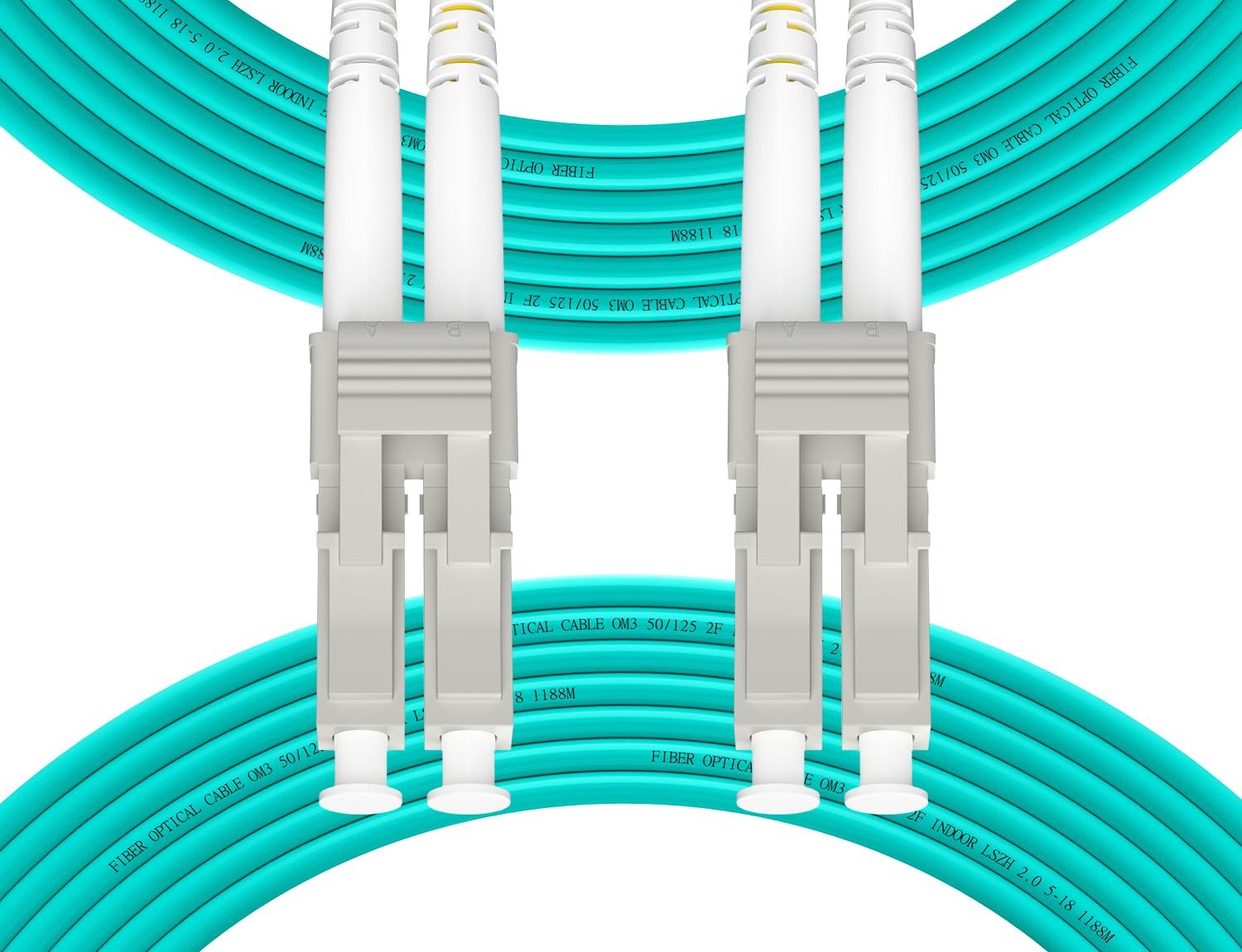 Fibergaga OM3 LC to LC Multimode Duplex Fiber Cable 100m (328ft)