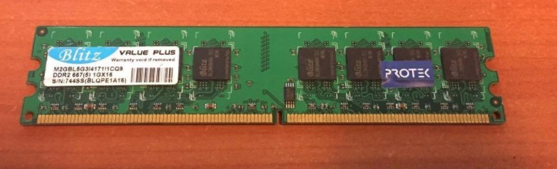 RAM PRO ELECTRO BLITZ DDRII 1GB BUS 667 Desktop Bar